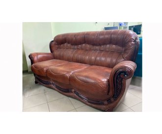 Шкіряний диван Джозеф коричневий